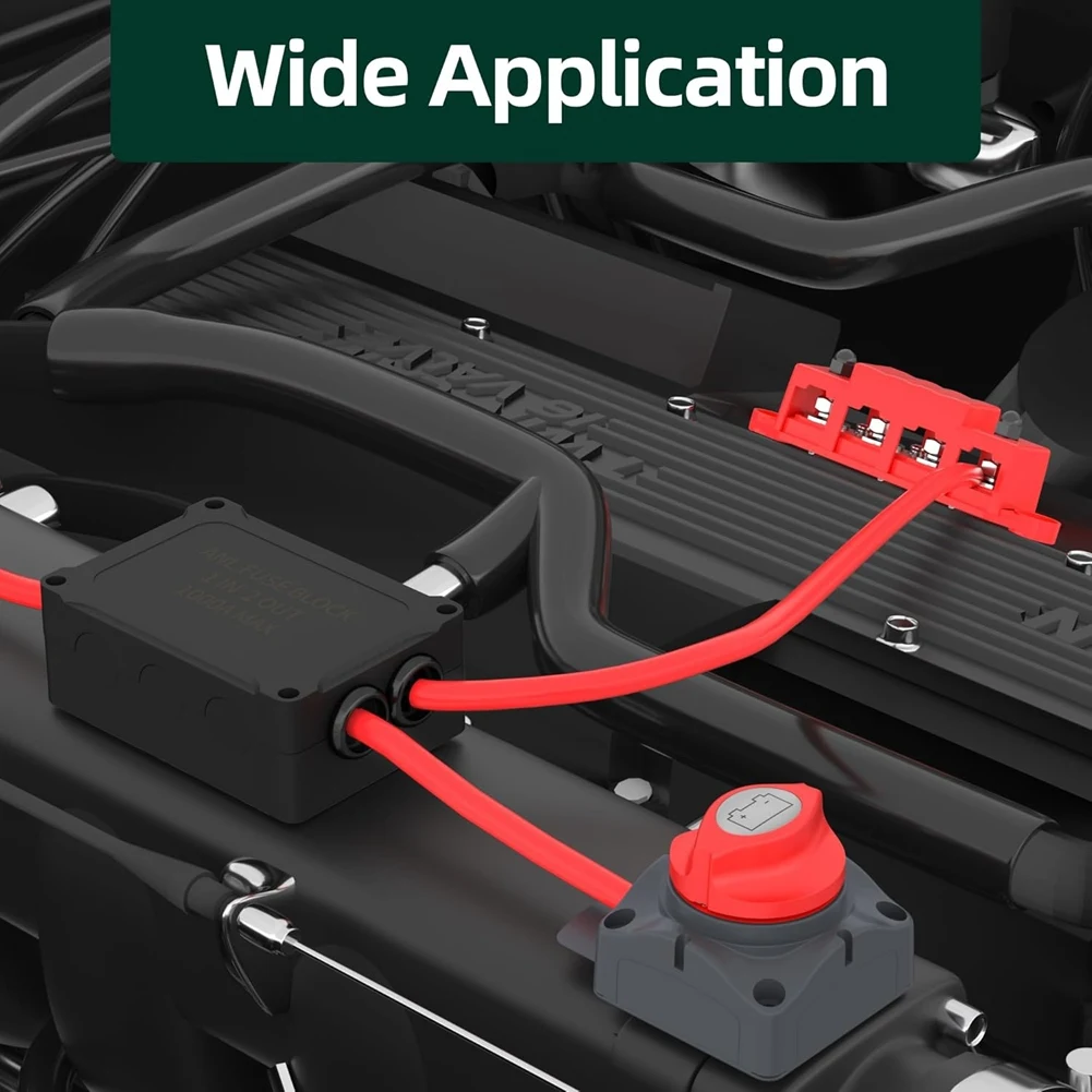 

A84E-Heavy Duty For Marine Automotive Car Truck Boat Dual Fuse Holder Waterproof Fuse Holder With ANL Fuses