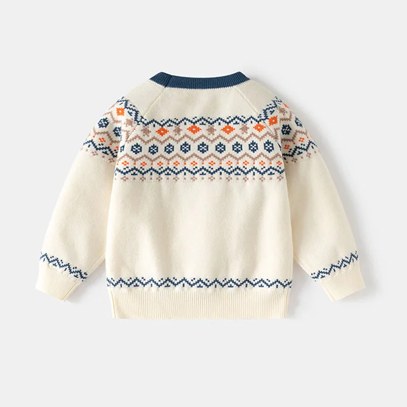 IYEAL  2026 Spring New Boys' Sweater Boys' Round Neck Color blocked Loose Fashion pullover Knitted Sweater