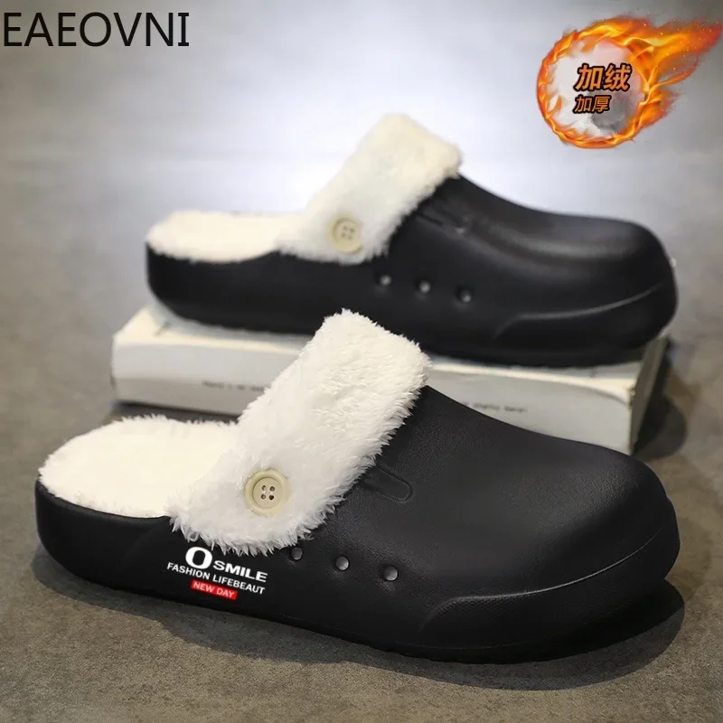 New Style Eva Slipper Home Slippers Slip-on Keep Warm Simple EAEOVNI Hard-wearing Young Men White Fashion Shoes Popular Model