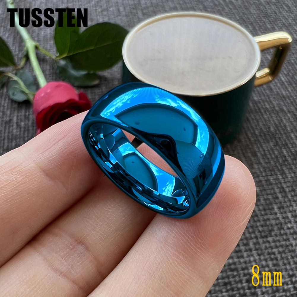 TUSSTEN 2-10MM Tungsten Carbide Ring Men Women Wedding Band Domed Polished Finish Comfortable Fit