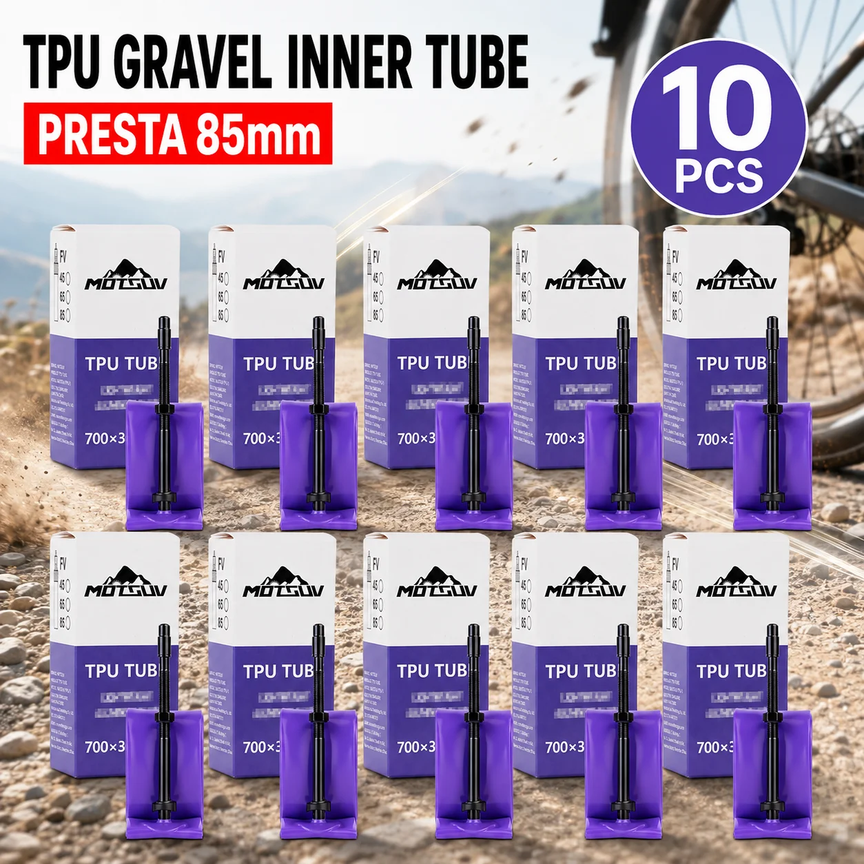 10-pcs-bicycle-tire-ultra-light-tpu-inner-tube-700c-30-45c-nozzle-aluminum-alloy-air-rod-45-65-85mm
