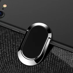 Luxury Oval Metal Finger Ring Mobile Phone Holder Portable Smartphone Back Sticker Stand Desktop Car Support for iPhone Xiaomi