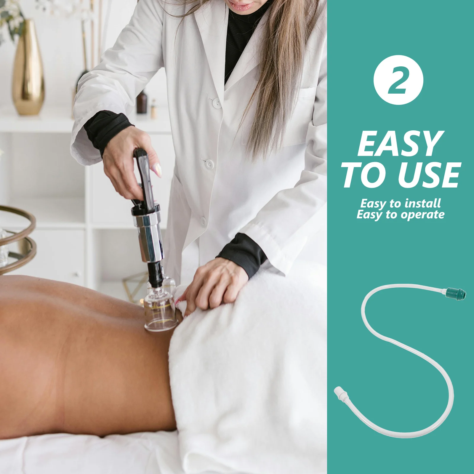 تمديد أنبوب المطاط خرطوم مكنسة لآلة الحجامة ربط شفط كأس العلاج تدليك الأنسجة العميقة الحجامة