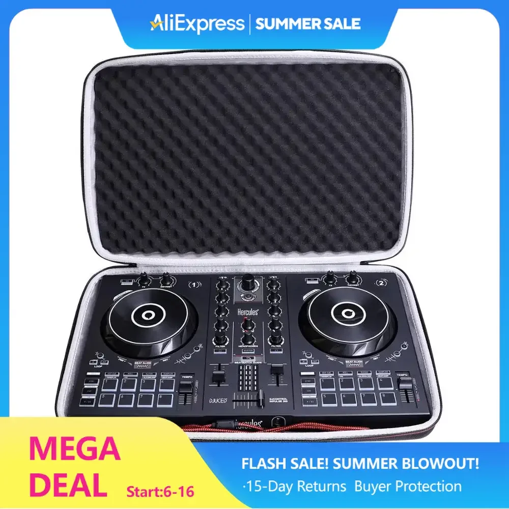 LTGEM EVA حافظة صلبة لجهاز تحكم هرقل DJControl Inpulse 300 2 قناة USB