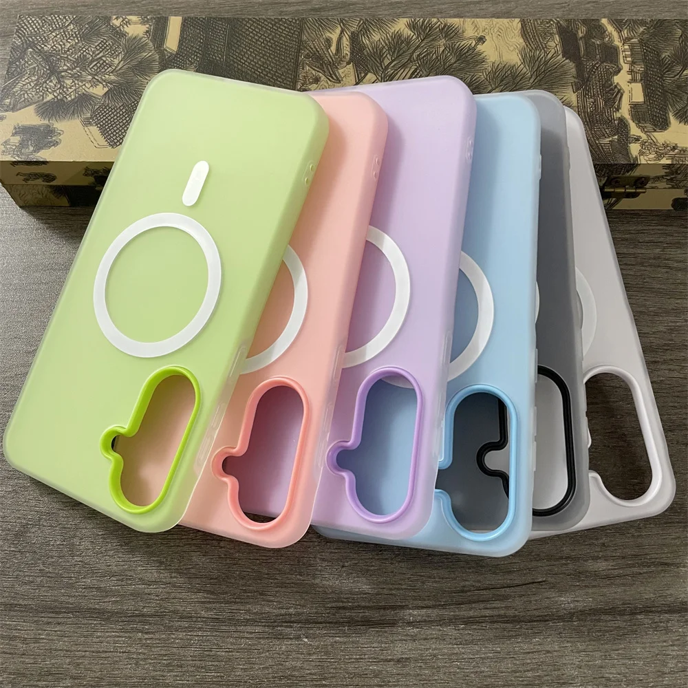 الحلوى اللون المغناطيسي قضية الهاتف لسامسونج غالاكسي A17 A16 A15 A26 A36 A56 A25 A35 A55 A54 5G A07 A06 A05 A05S ماتي 2 IN1 غطاء #5