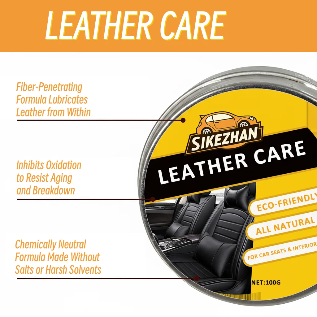 Car Leather Care Cream Natural Transparent Odorless Leather Conditioner Balm Universal for All Colors Protect  Nourish Car Seats