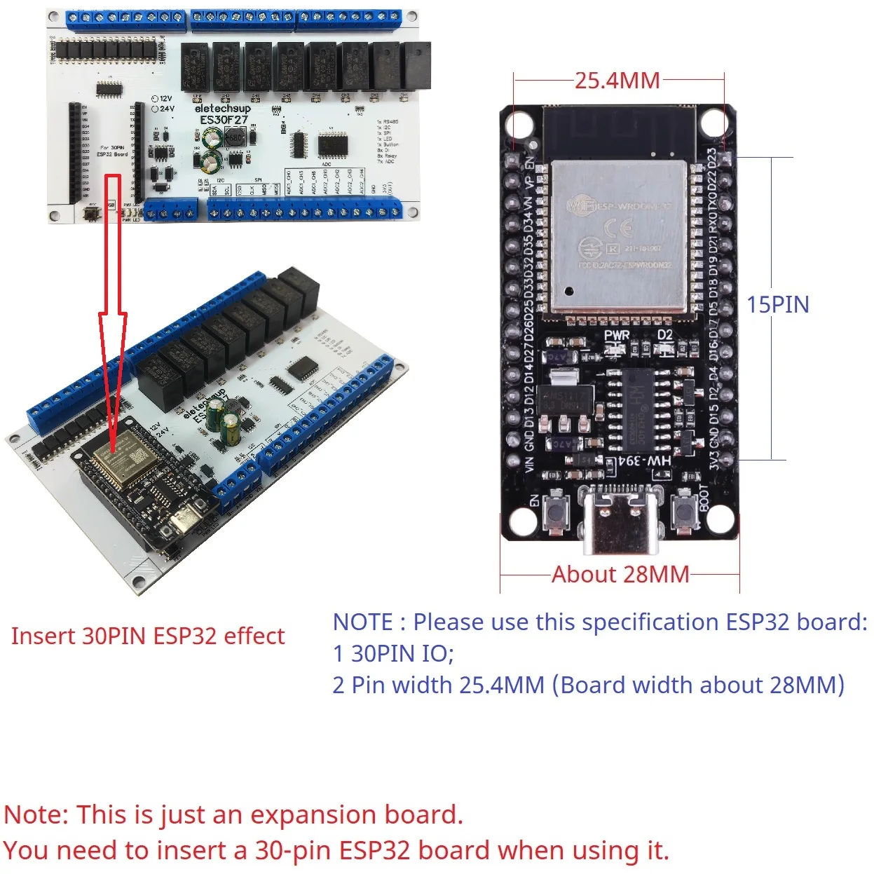 RS485 I2C SPI Master Slave Multifunction Controller Module ESP32 Base Plate Board for Arduino WIFI PLC MQTT ESPhome