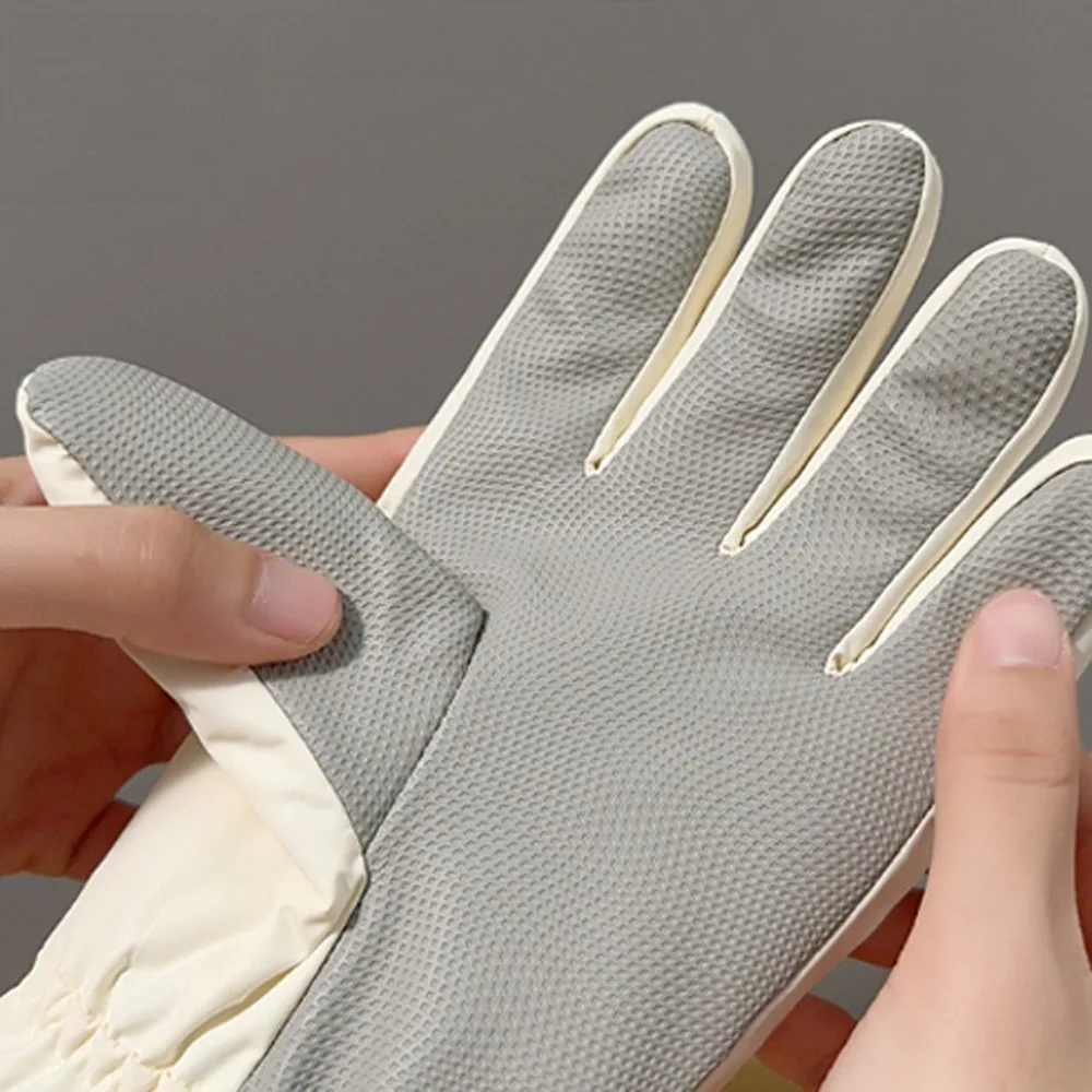 

Термостойкие сенсорные перчатки для катания на лыжах, толстые зимние теплые перчатки с полными пальцами, милые нескользящие перчатки для мотоцикла и горного велосипеда