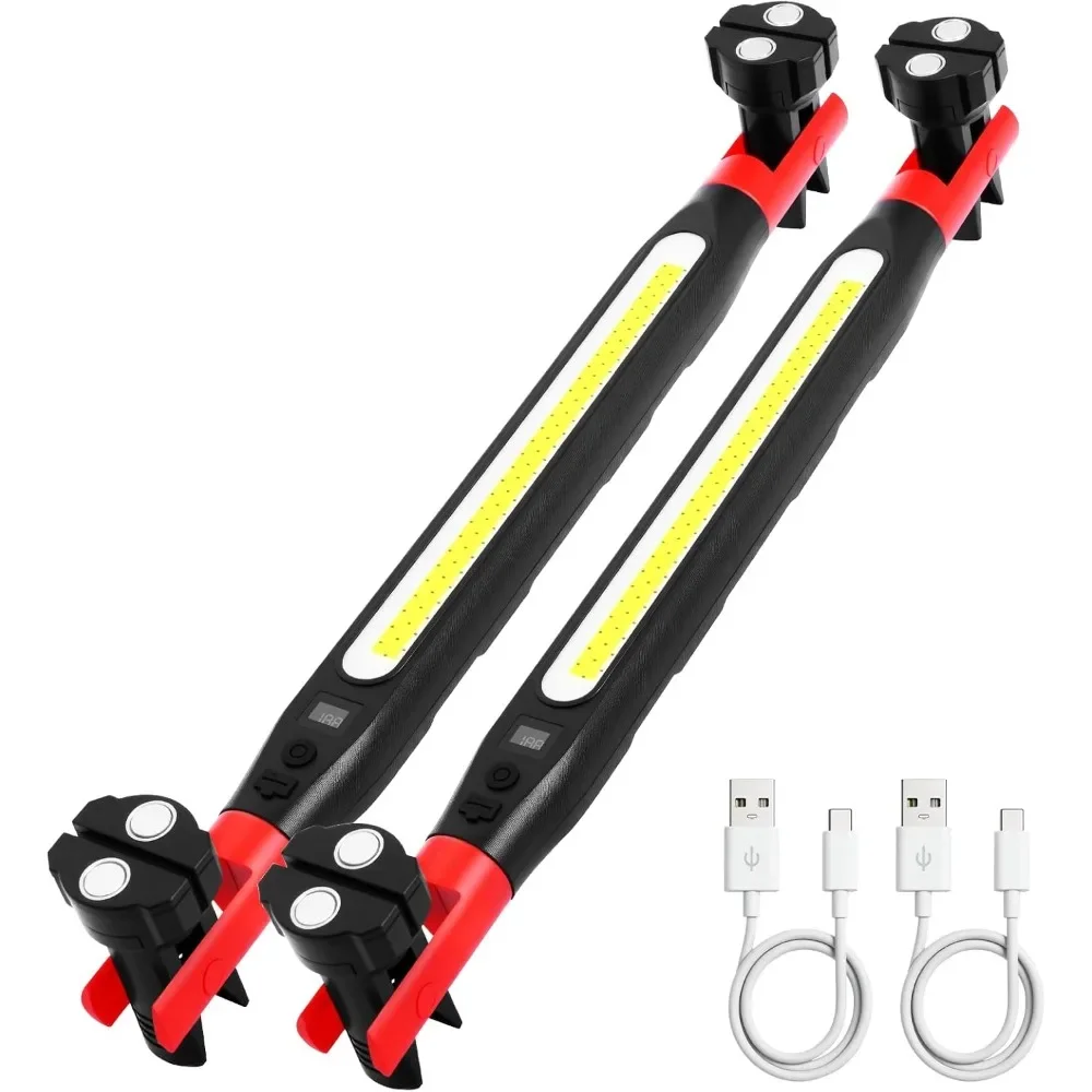 

Rechargeable Magnetic LED Under Hood Work Light Bar with Hooks for Car Repair Inspection Garage Workshop Emergency