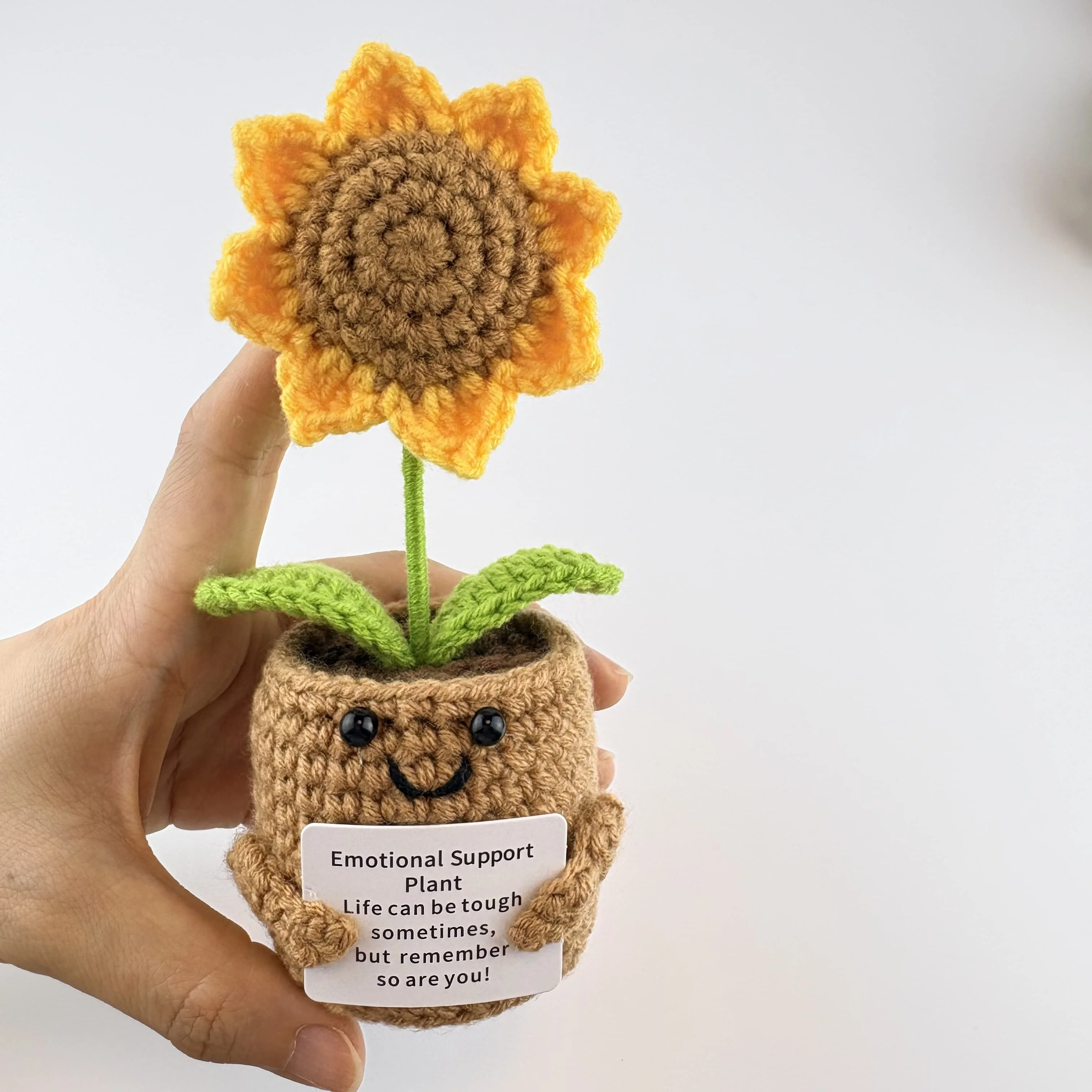 New Crochet SunFlowers Cute Knitting Flowers Potted Graduation Gift Handwoven Plant Car Table Home Decor Items