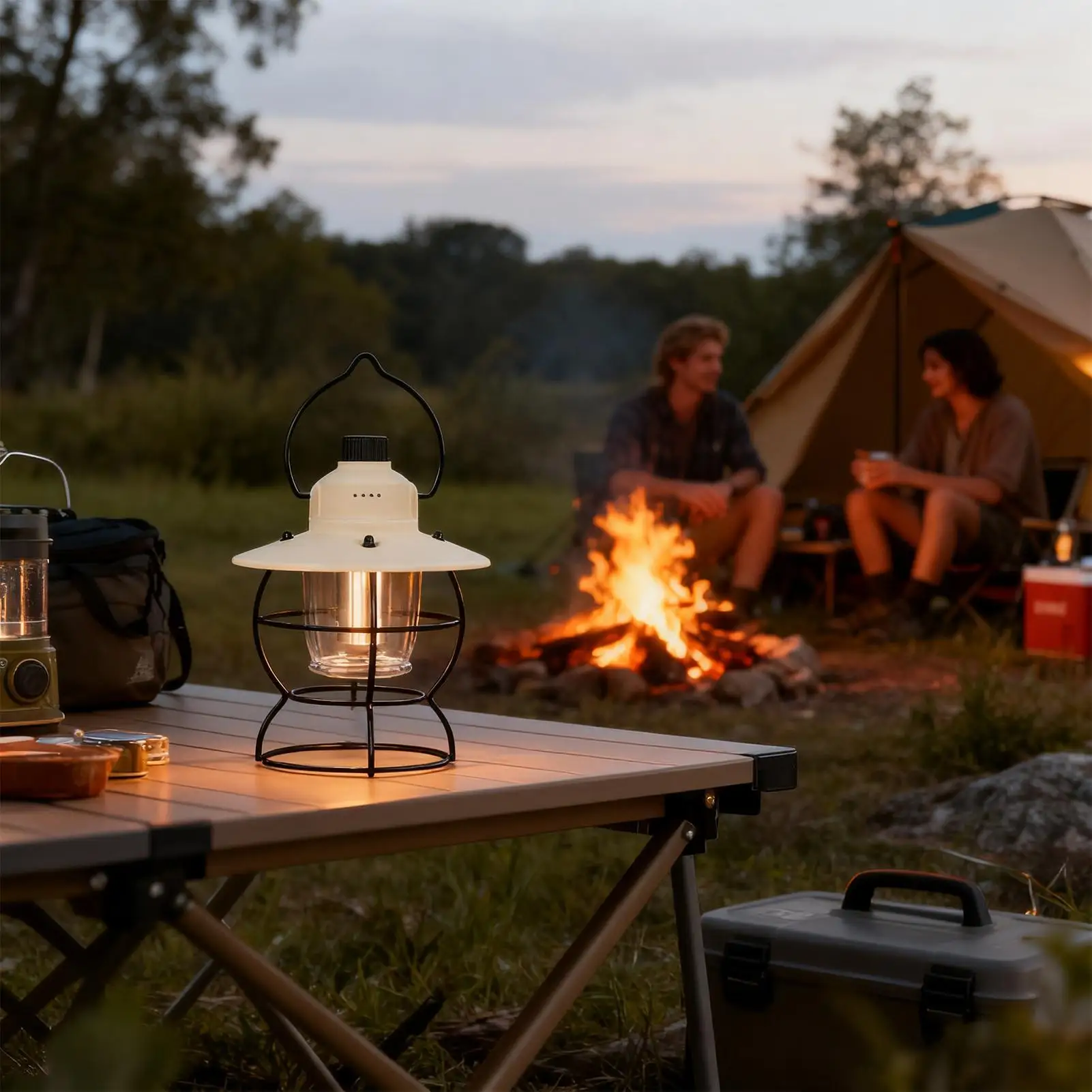 Vintage Lantern 3 Modes Retro LED Light Outdoor Atmosphere Light For Yard Outdoor Hiking Mountain Climbing Camping Garden Patio