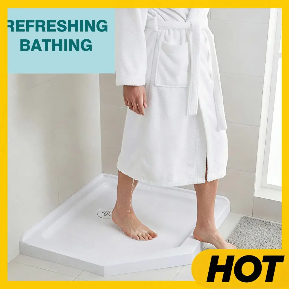 

Поддон для душа с угловым сливом, акриловый, с нескользящей текстурированной поверхностью, 37 дюймов. Длина X 37 дюймов. W для туалета и ванной комнаты