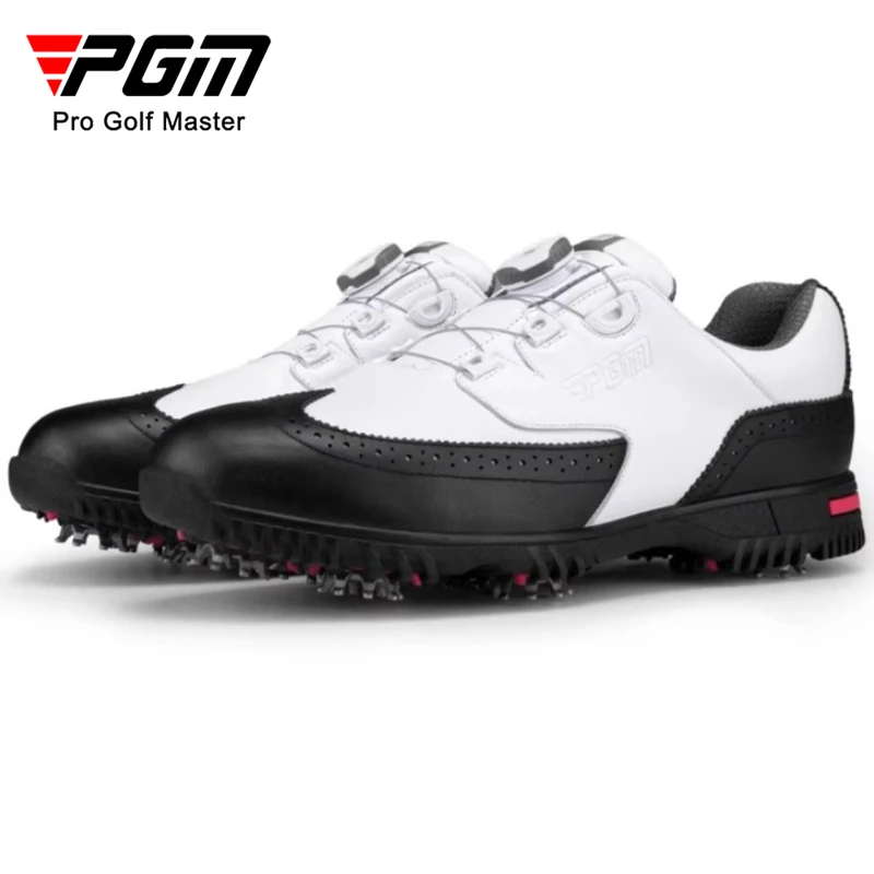PGM Men's Golf Lace Activity Nail Knob Shoe Head Layer Leather Waterproof Sports Shoes XZ240