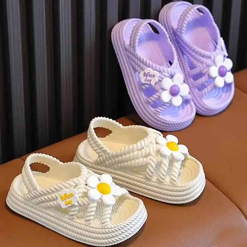 

New 2025 Summer Kids' Sandals with 'Step-on-Poop' Feel – Beach Shoes for Girls Anti-Slip Soft-Sole Outdoor Sandals