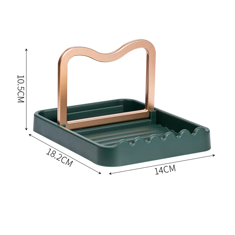 Soporte de tapa de olla de escritorio para cocina, estante de almacenamiento de espátula, multifuncional, plegable, organizador de tapa de olla