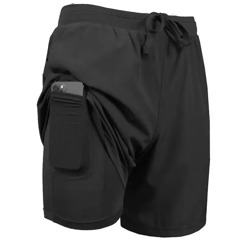 

Cross-Border Style Men's Quick-Dry Fitness Shorts Breathable Sport Pants Summer Short Length Standard Fit Sporty Black Shorts