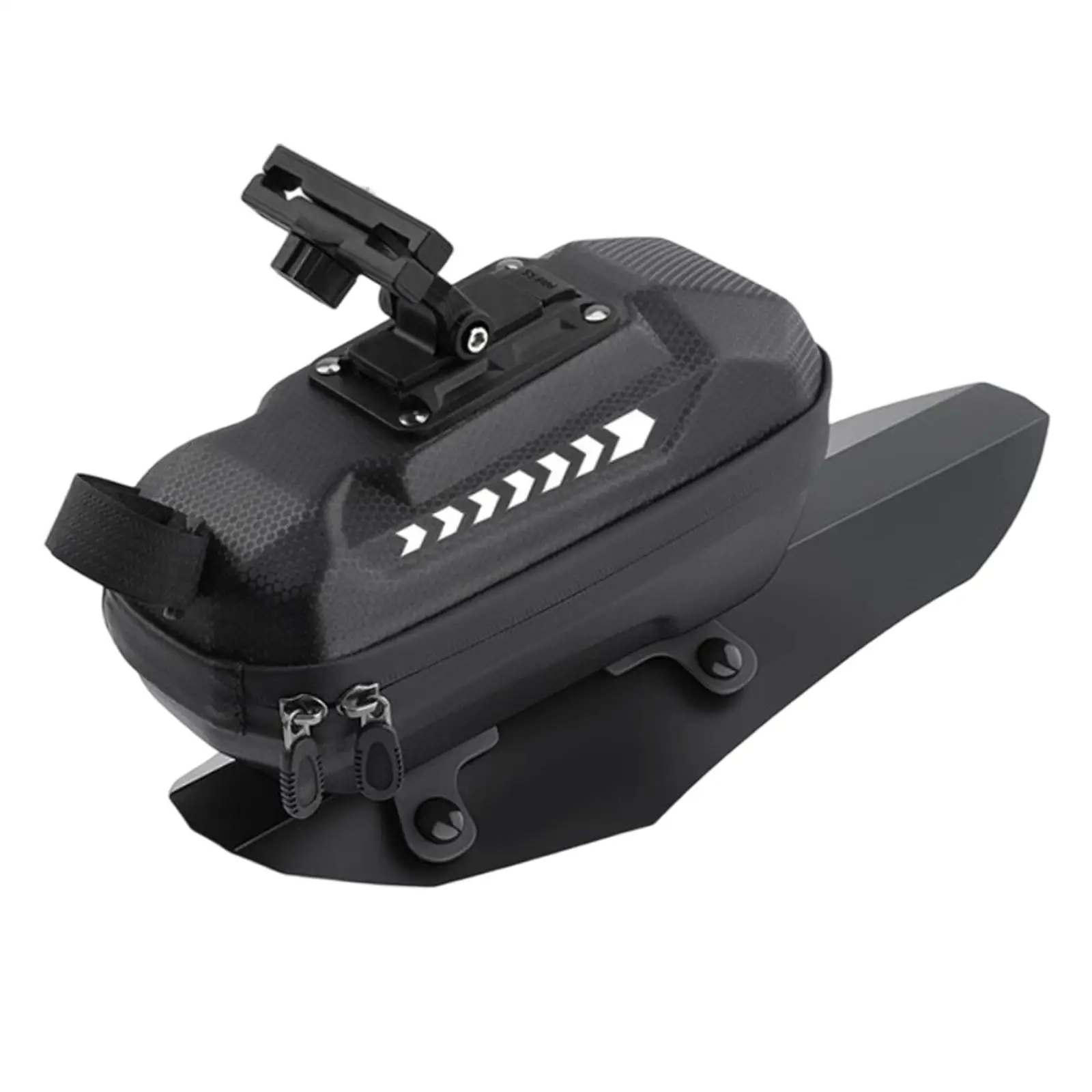 Bike Tail Bag EVA PU Hard Shell Under Seat Storage with Double Zippers Waterproof for Universal Bicycle Accessory