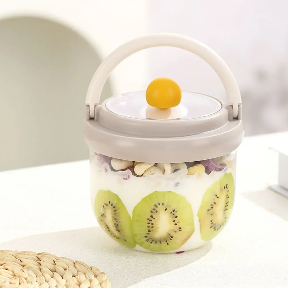 Round Round Portable Salad Container With Handle Microwavable Food Storage Bowl For Camping Picnic Office School Meal Prep - Aliexpress Deal