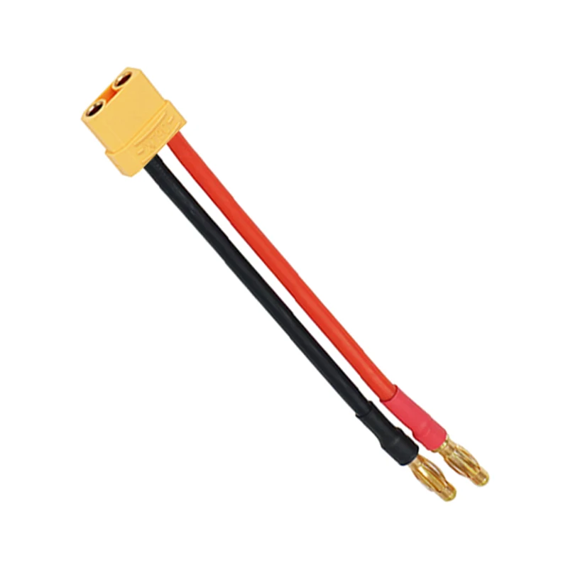 Adaptador de enchufe Banana chapado en oro para batería Lipo, Cable de carga hembra XT90 de 1/2 piezas, 4,0mm, 12AWG, 10cm