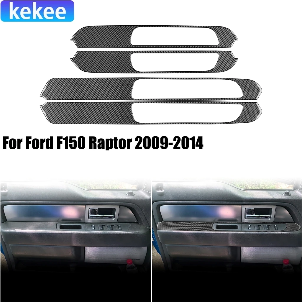 

For Ford F150 Raptor 2009-2014 Carbon Fiber Interior Window Lifting Control Panel Cover Trim Decorative Car Accessories Stickers