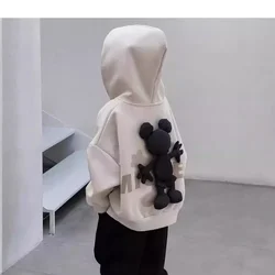 2025 Spring and Autumn Boys' Jacket New 3D Doll Zipper Shirt Fashion Casual Children's Korean Version Top Kids Clothing