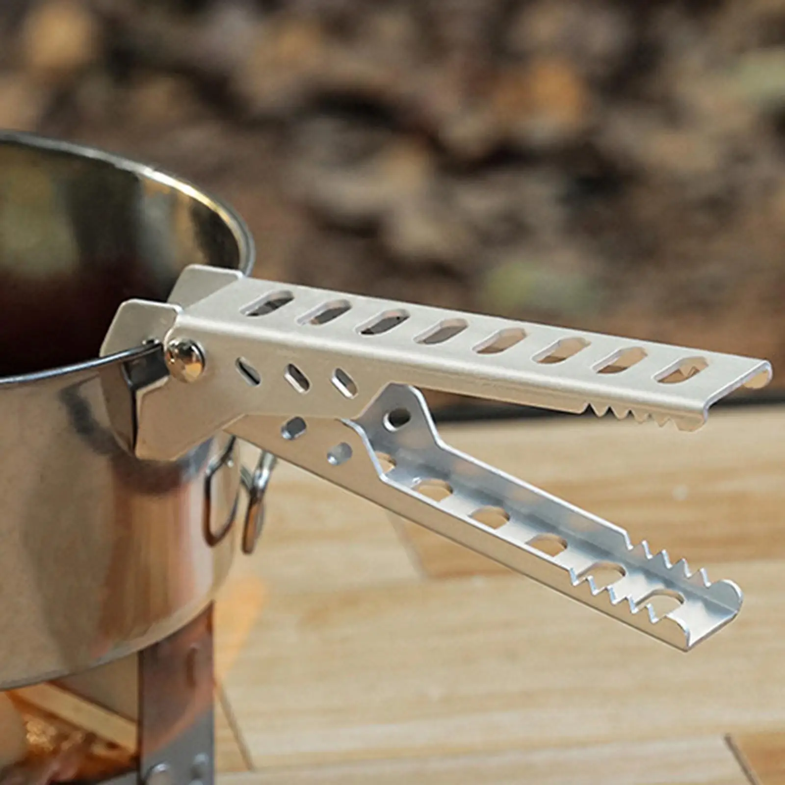 Anti Hot Clip Aluminum Alloy Retriever Tongs Heavy Duty Dish Clamp Holder Lifter for Portable Frying Pan