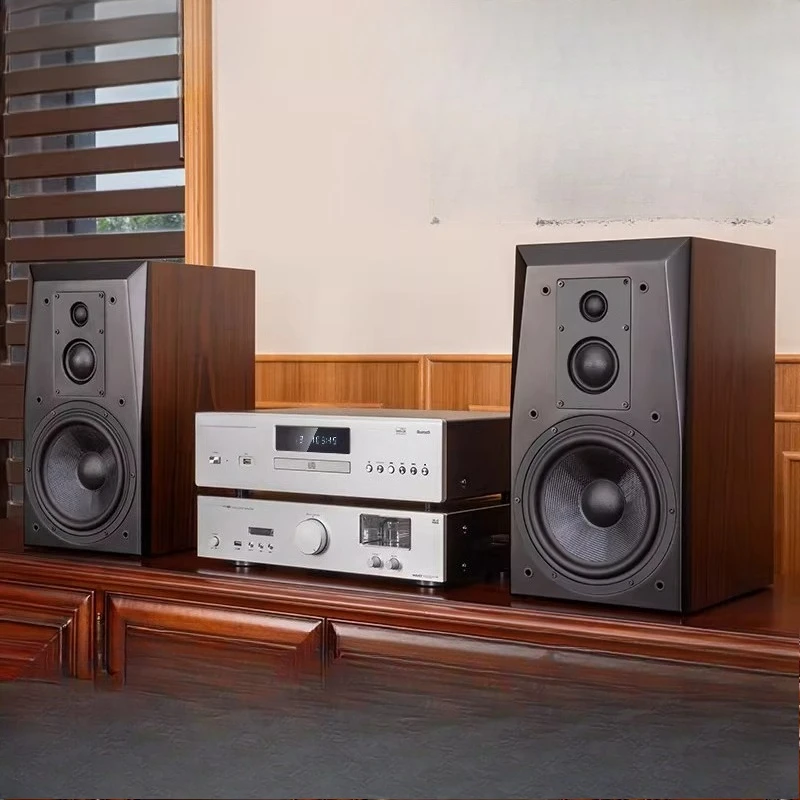 Combination audio set high fidelity bookshelf speaker power amplifier cd player