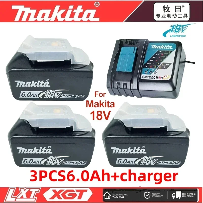 

100% оригинальная батарея Makita 6Ah/5Ah для Makita 18 В BL1830B BL1860 BL1850B BL1840 BL1850 BL1815, сменная литиевая батарея