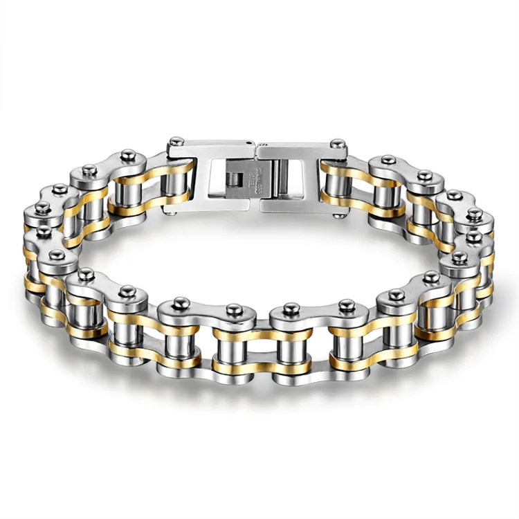 4 color Punk Rock 316L Stainless Steel Biker Mens Bracelet Link Chain Motorcycle Bike Bicycle Chain Bracelets Bangles Jewelry