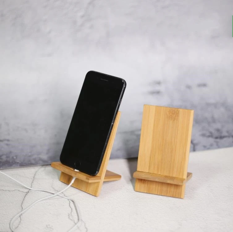 50pcs Bamboo Cell Phone Holder Universal Tablet Stand Desktop Smartphone Bracket For Home Office SN4570