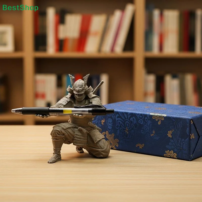 ☪Creative Samurai Pen Holder Japanese Warrior Pencil Rack 3D Printed Stationery Organizer Stand Office Ornament Desk Decor Gift