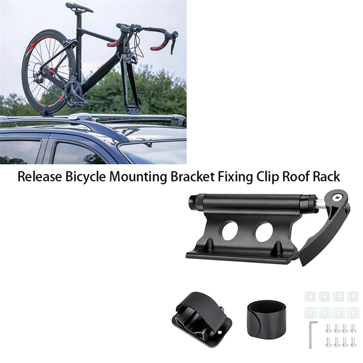 Car Bike Rack Road Bicycle MTB Roof Rack Quick Release Bicycle Mounting Bracket Fixing Clip Roof Rack Car