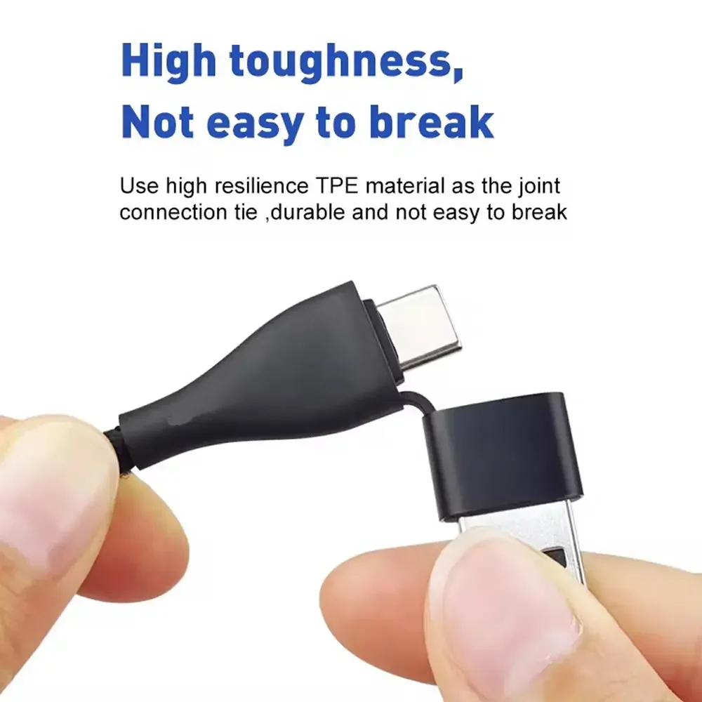 كابل شحن متعدد 4 5 في 1 PD 60 وات شحن سريع محمول USB C سلك شحن ومزامنة البيانات مع منافذ USB/Micro/Lightning من النوع C/Micro