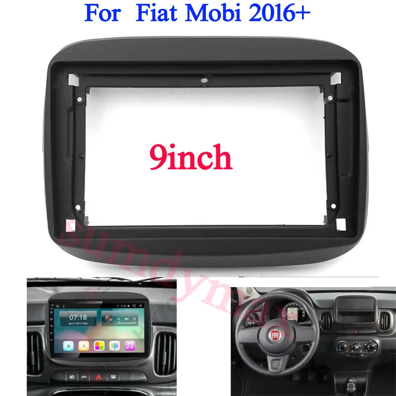 

Car Radio frame Audio Fascia 1 Din 9inch Car Stereo Radio DVD Player Fascia Panel Plate Frame For Fiat mobi 2016 2017