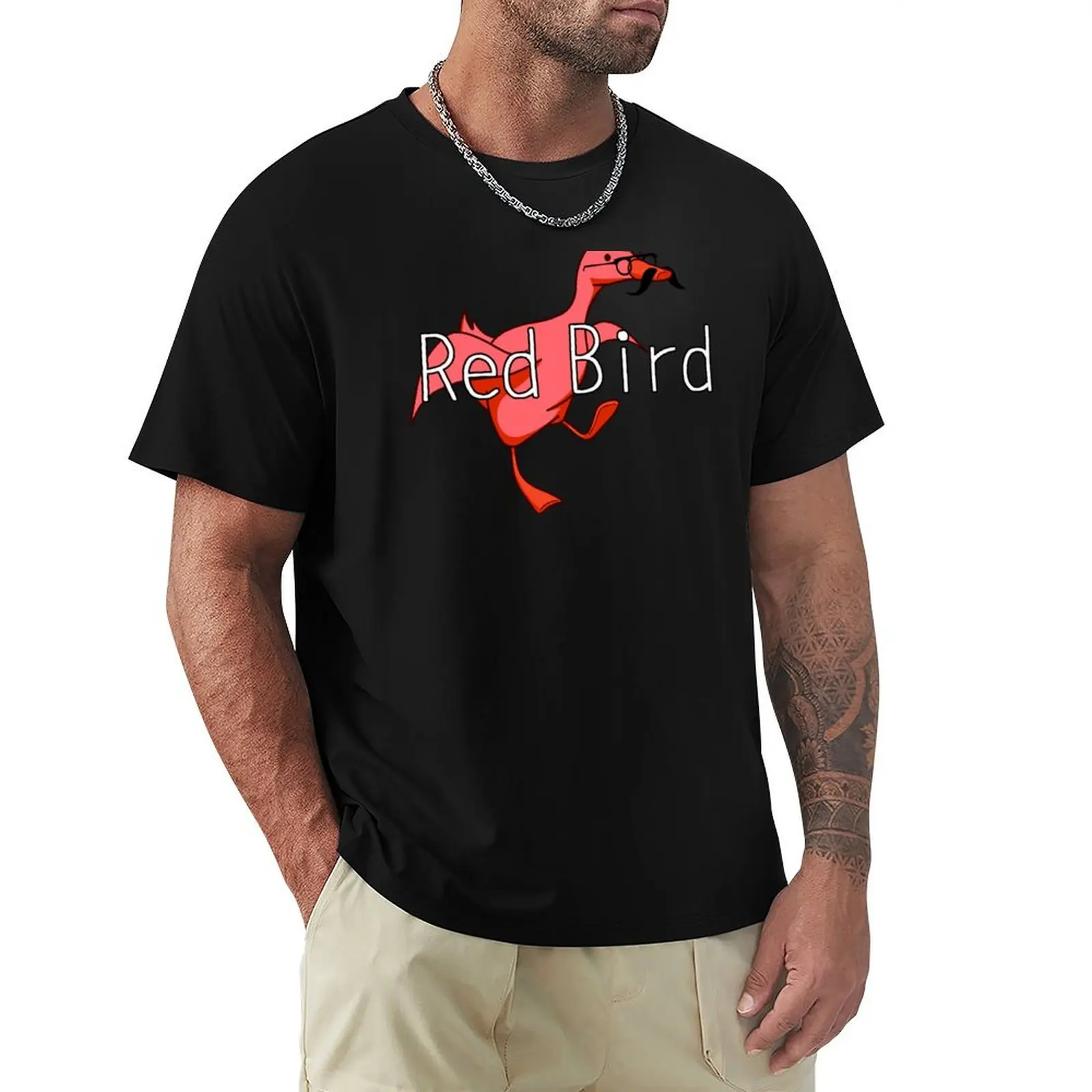 Red Bird Goose the Band T-Shirt cotton t-shirt plain for man package T-Shirt