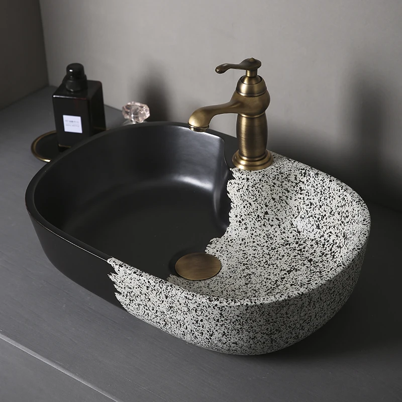 

Europe Vintage Style Ceramic Art Basin Sinks Counter Top Wash Basin Bathroom Vessel Sinks vanities countertop wash basin