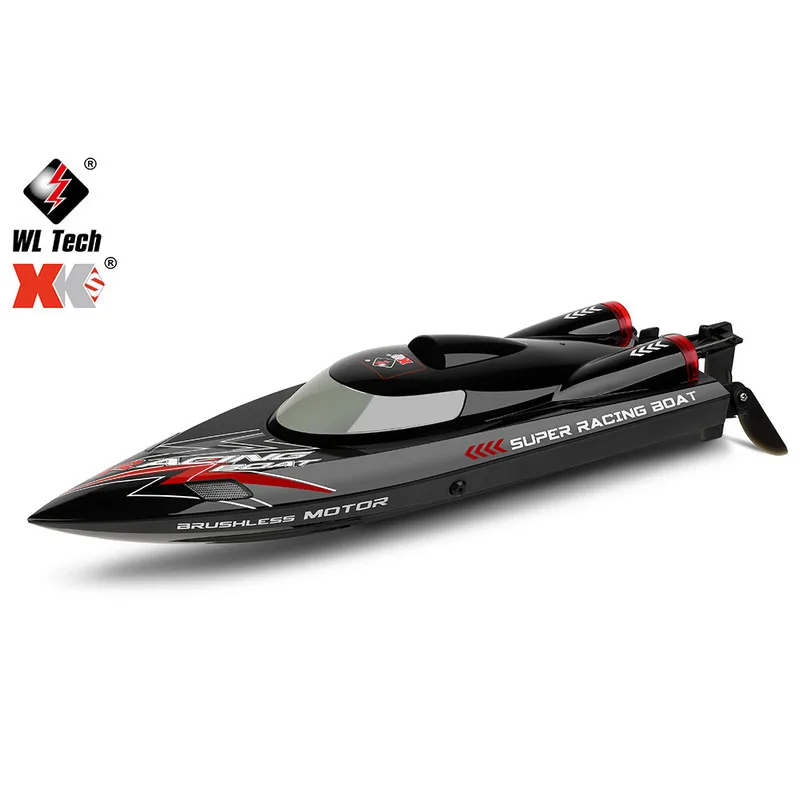 Novo barco de alta velocidade com controle remoto wl916 com motor sem escova e luz para reversão do modelo de barco