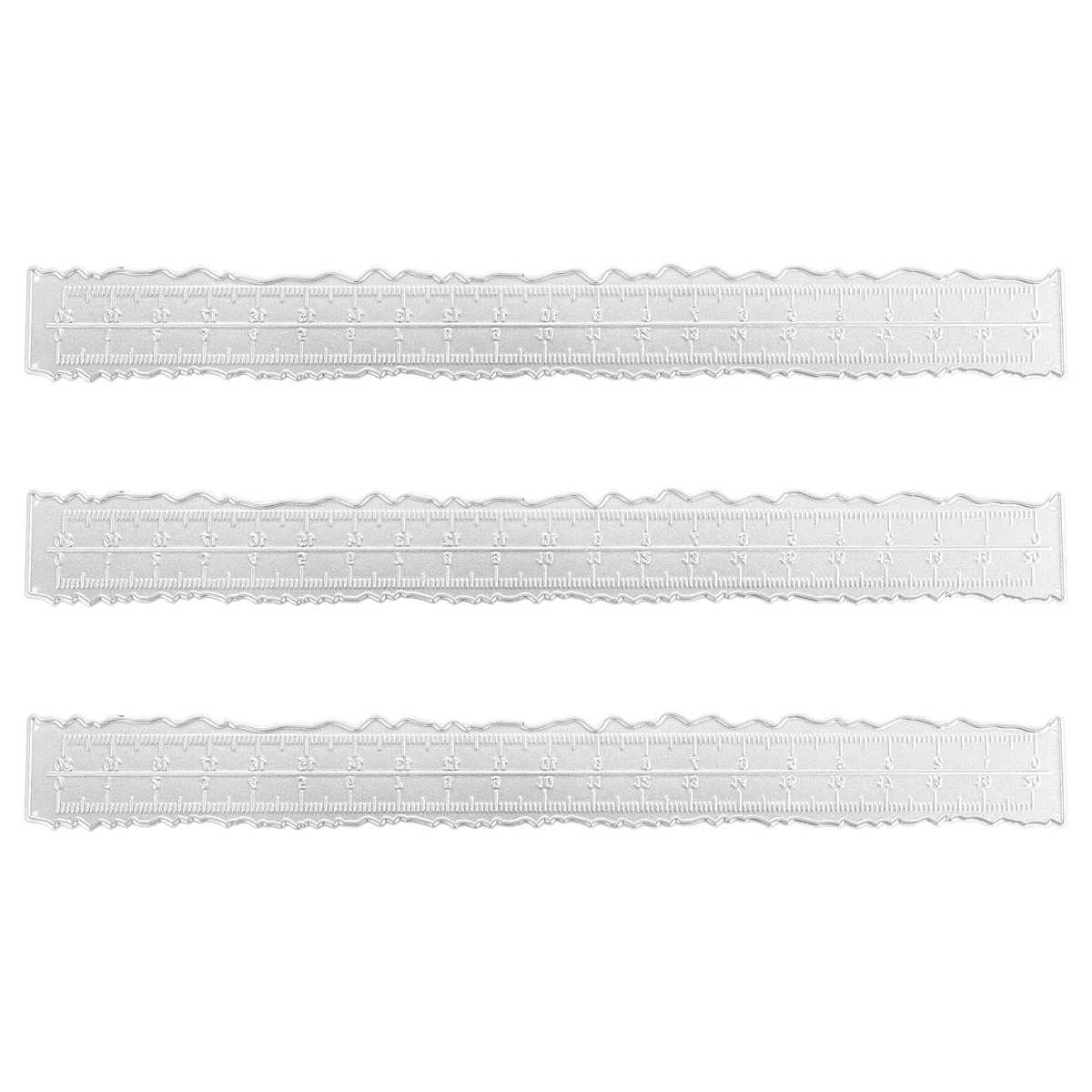 ABJA 3 Pieces 8.4 Inches Metal Irregular Edges Ruler Edges Ruler for Card Making Scrapbooking Craft Decor School Office Tools