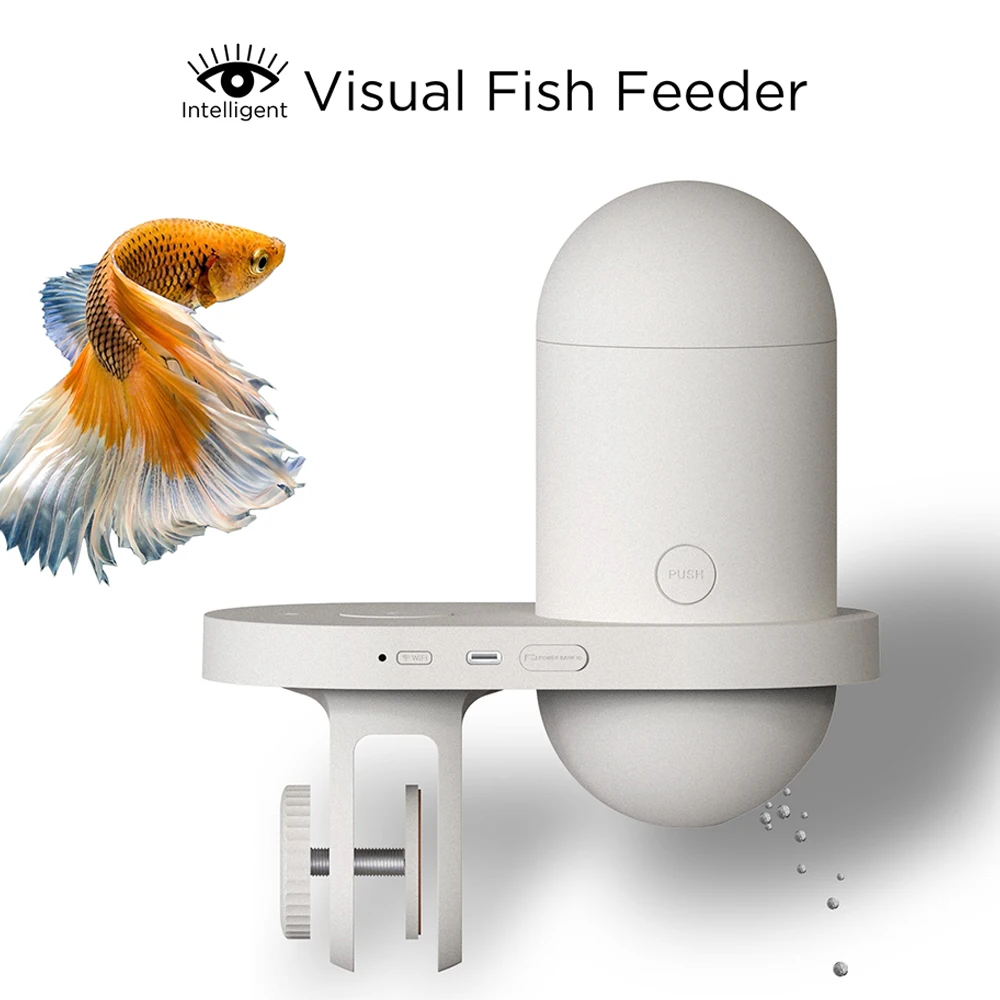 mart Fish Feeder Camera Intelligent Schedul Visual 2mp 2.4g 5g Wifi Automatic Pet Feeder With 230ml Capacity