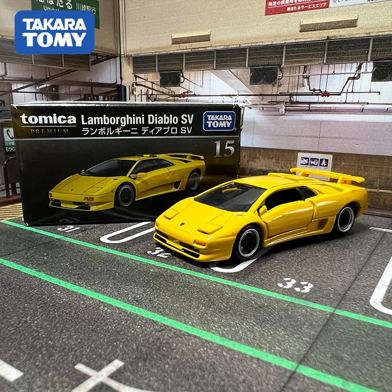 

Tomica Premium No 15 Lamborghini Diablo SV Yellow Takara Tomy Металлическая литая под давлением модель автомобиля игрушки для детей коллекционные предметы