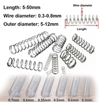 10pcs Wire Diameter 0.3 0.4 0.5 0.6 0.7 0.8mm Stainless Steel Micro Small Compression Spring OD