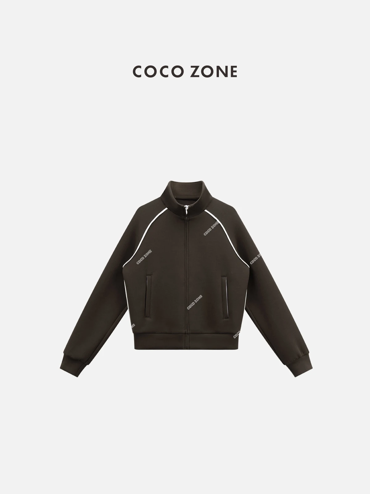 

Женская куртка Zone Retro с воротником-стойкой на молнии, повседневная, с длинным рукавом, весна 2026, ZONE Commute, приталенная, из смесового полиэстера