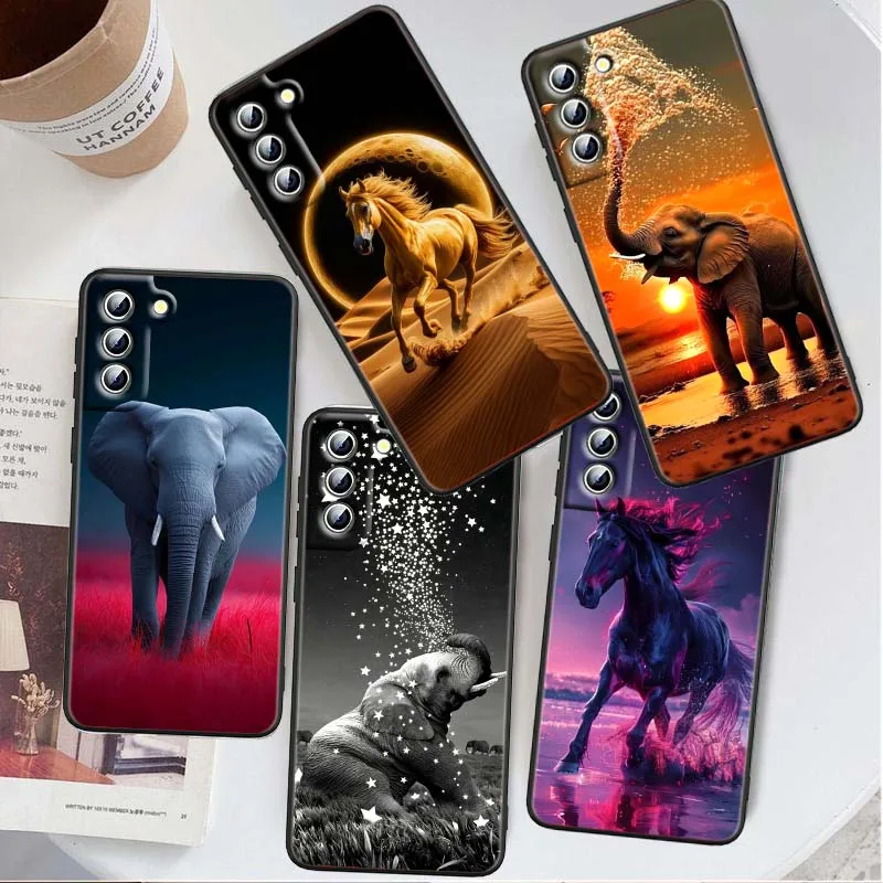 

Cartoon Anime Animals Phone Case For Samsung Galaxy S26 S25 S24 S23 S22 S21 S20 Ultra Plus FE 5G Black Soft TPU