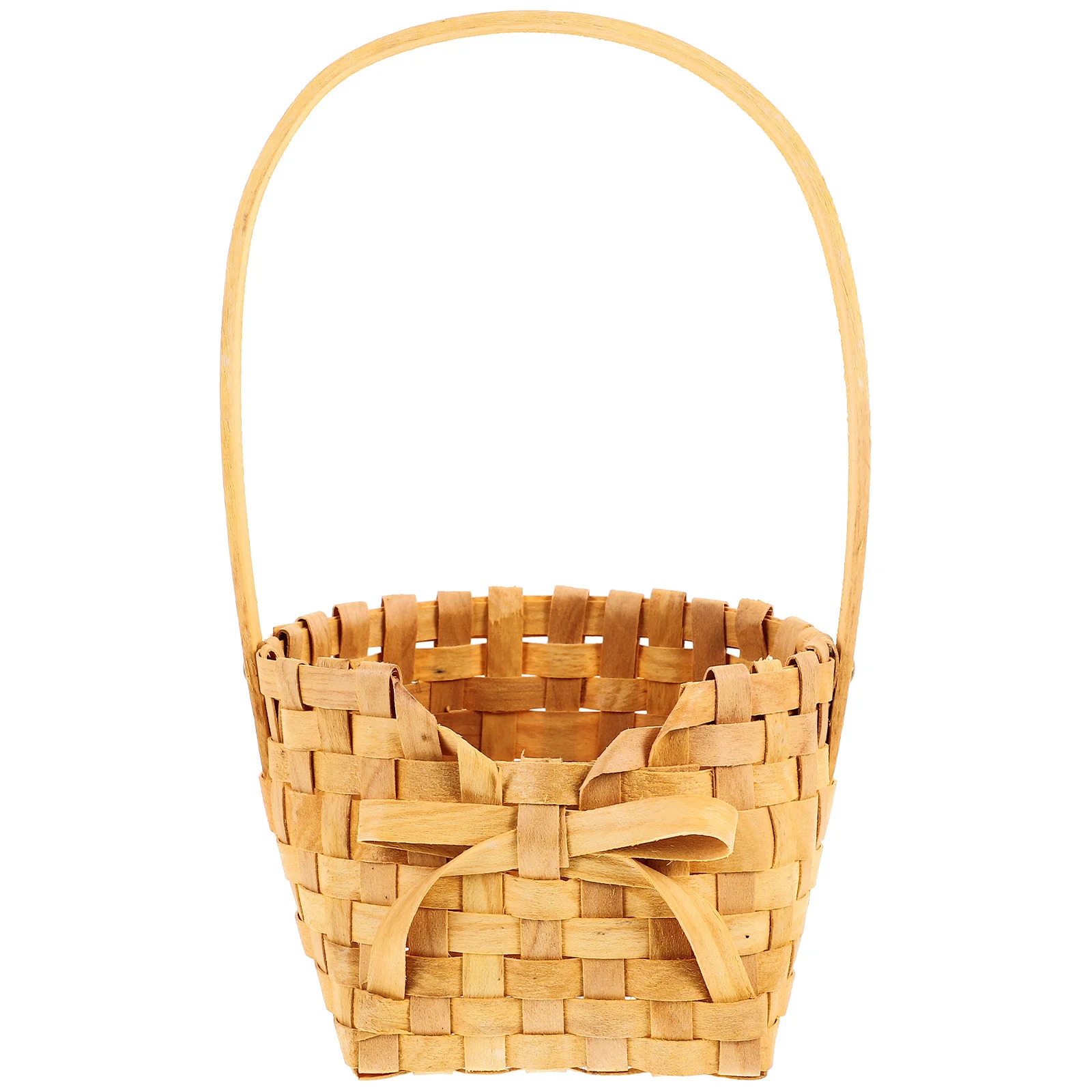 

Rustic Woven Basket with Handle Sturdy Bamboo Material for Outdoor Use Sun Resistant Frost Proof Crack Resistant Picnic Party