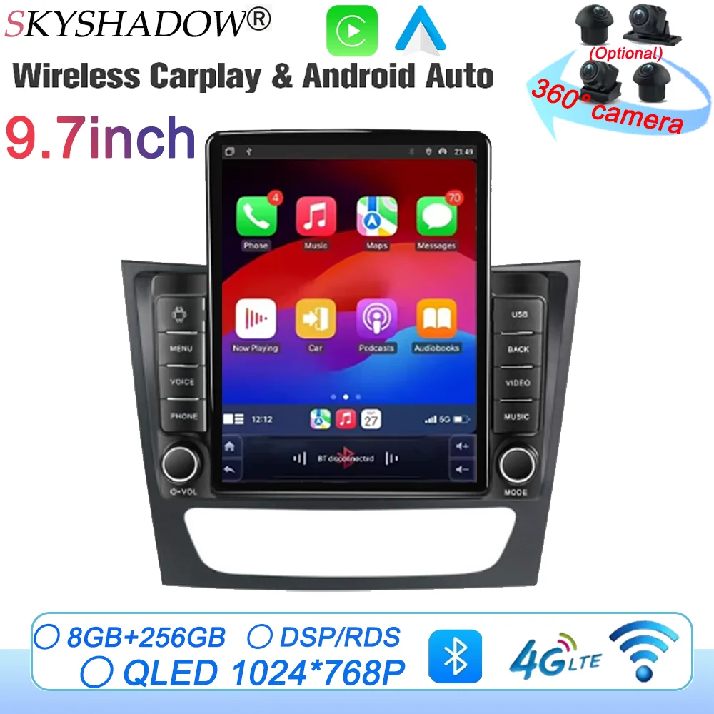 

Video Player Android For Benz W211 2004-2011 Multimedia Navigation 9.7‘’ Auto radio GPS Stereo Carplay Multimedia WiFi BT