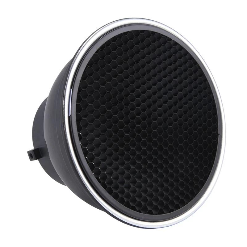 7In Reflector Diffuser Lamp Shade Dish W/ 60° Honeycomb Grid Baorong Mouth Standard Cover For Bowens Mount Studio Strobe