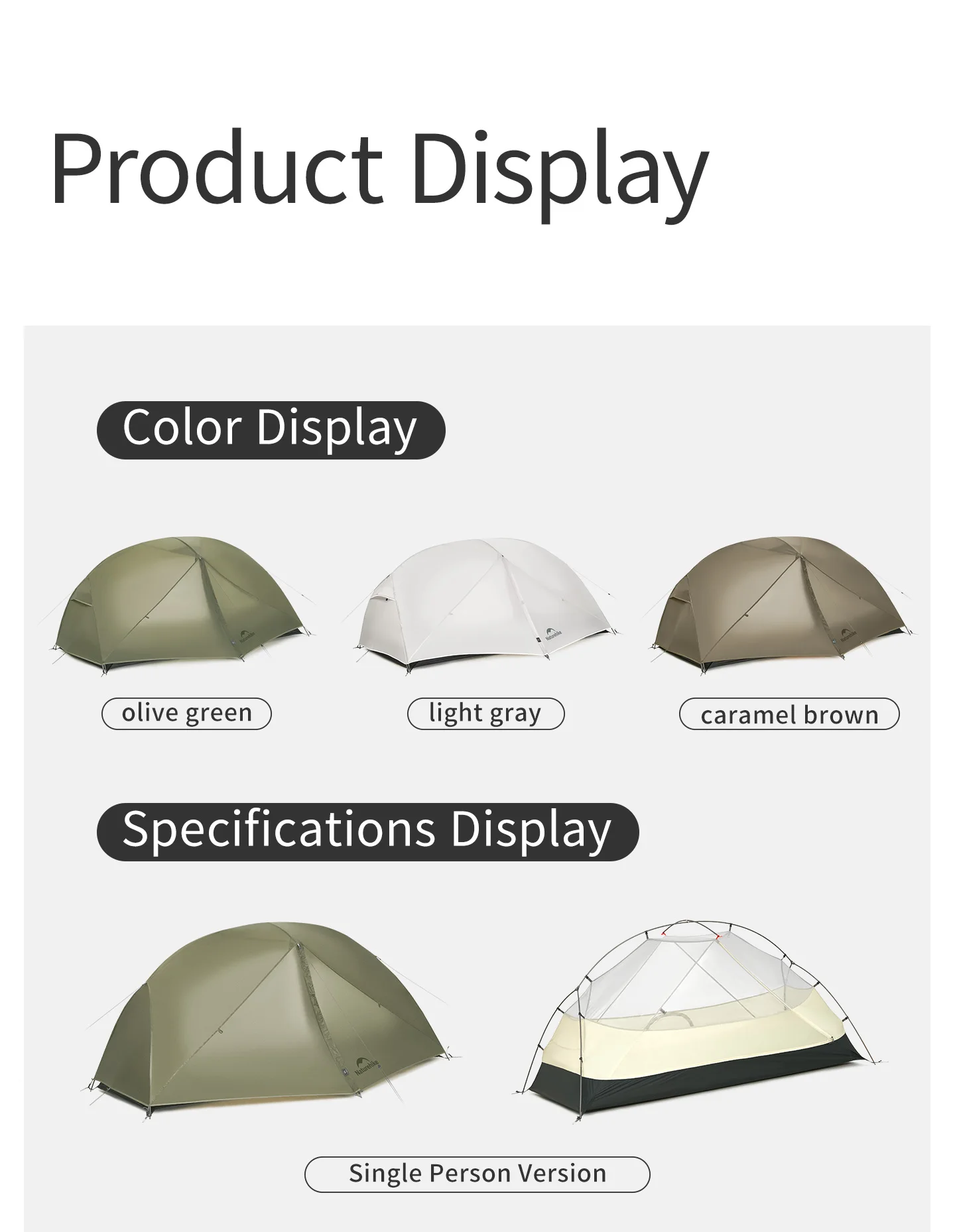 Naturehike Mongar Pro Ultraleichtes 1-2 Personen Zelt 20D Nylon Doppelschicht Wasserdichtes Wander- und Rucksackzelt für 3 Jahreszeiten – Detail 18