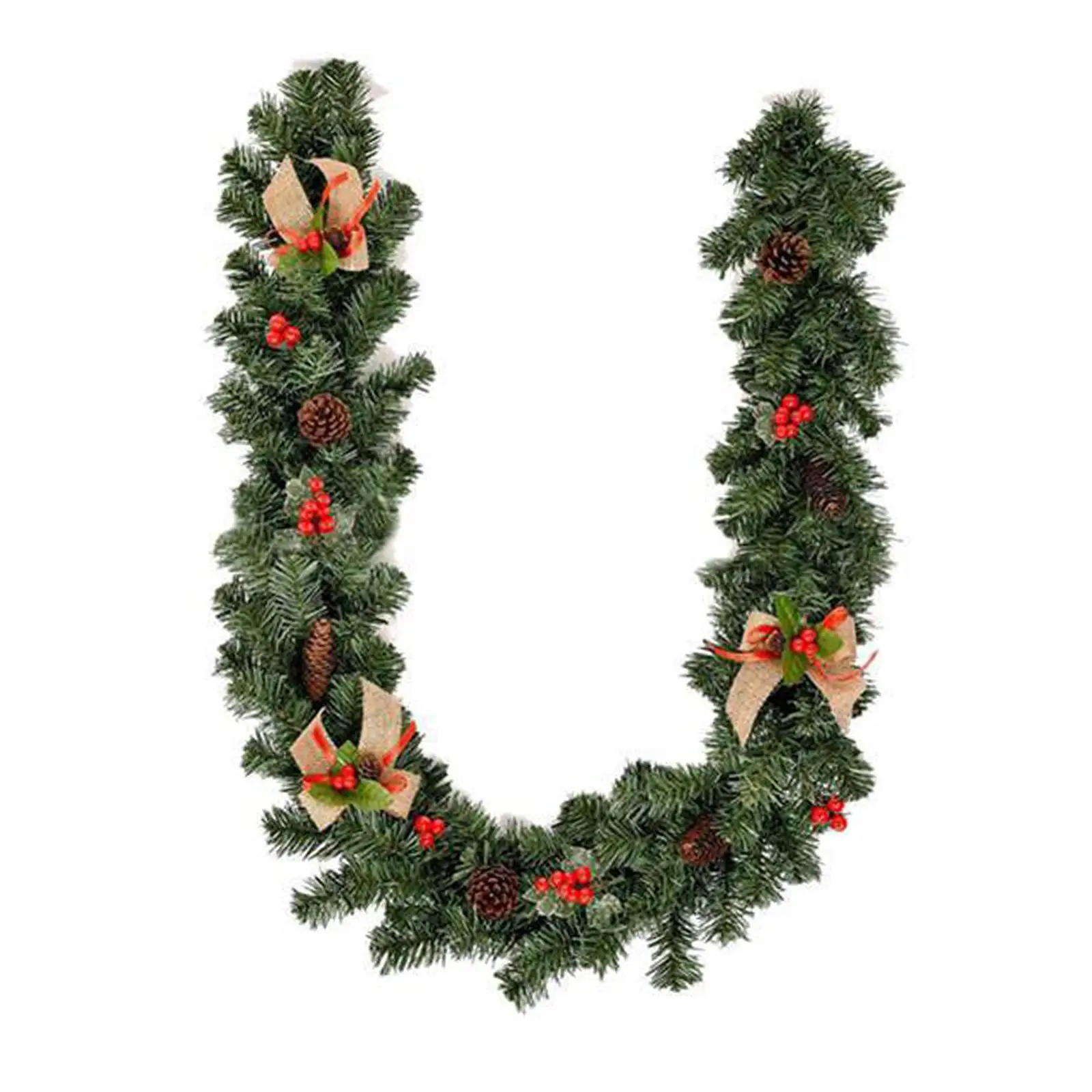 Christmas Garland with Pinecones And Berries, 5.9ft for Home