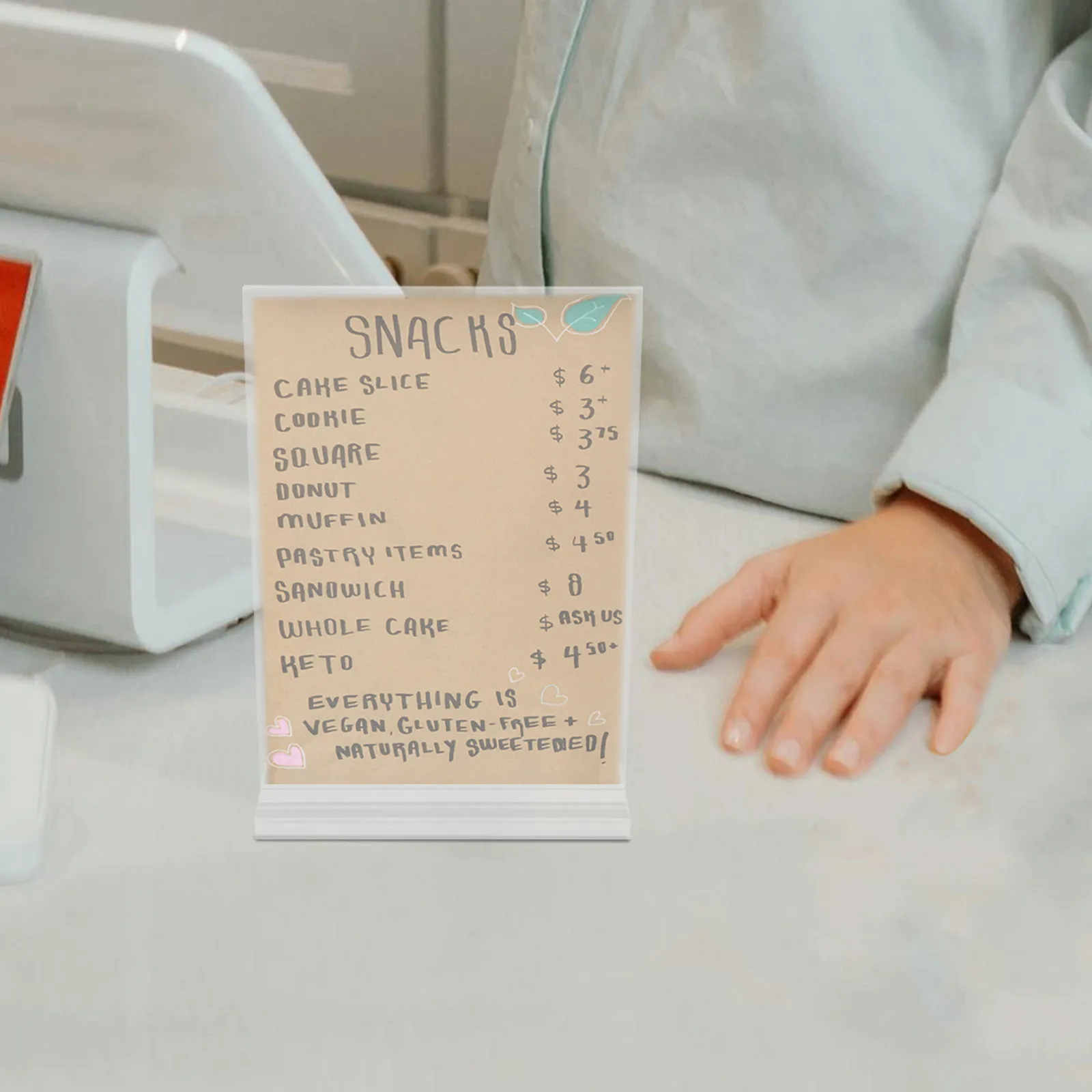 

Набор из 2 акриловых держателей для вывесок, настольная вертикальная подставка для меню, для розничных магазинов, фуршетов, свадебных вечеринок, банкетов, прозрачный