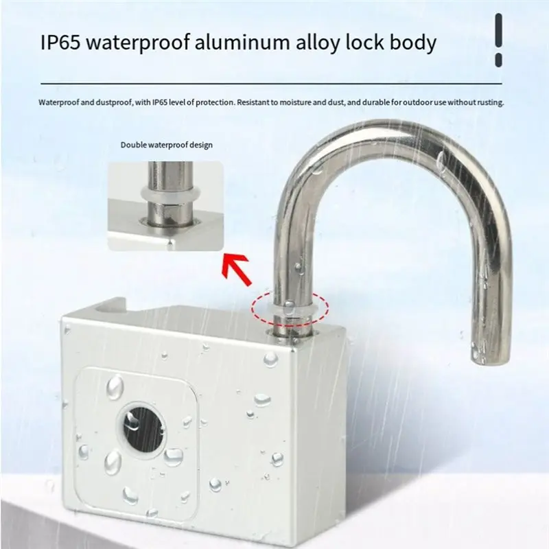 【RECOMENDAR】Tuya Smart Padlock Fingerprint Sensor Waterproof USB Charging Quick Identification Unlock High Quality With 2 Spare